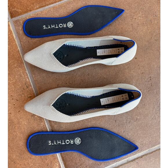 Rothy's The Point Light Gray Slip On Knit Flats size 9.5 - Picture 3 of 16